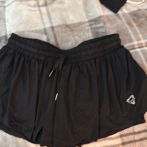 black athletic shorts